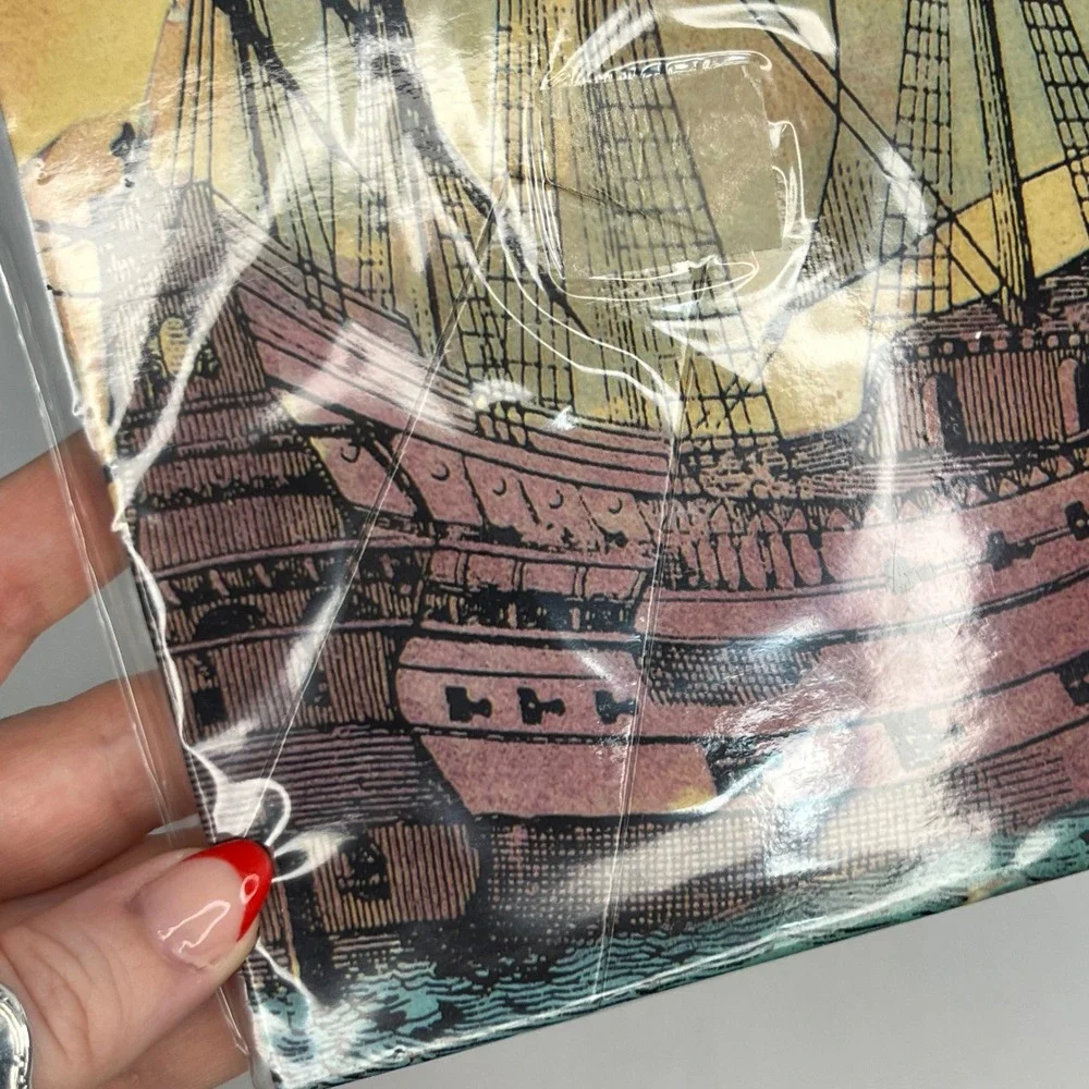 Vintage Nautical Tall Ship Picture Frame 5x7 Coastal Maritime Decor Small Photo‎